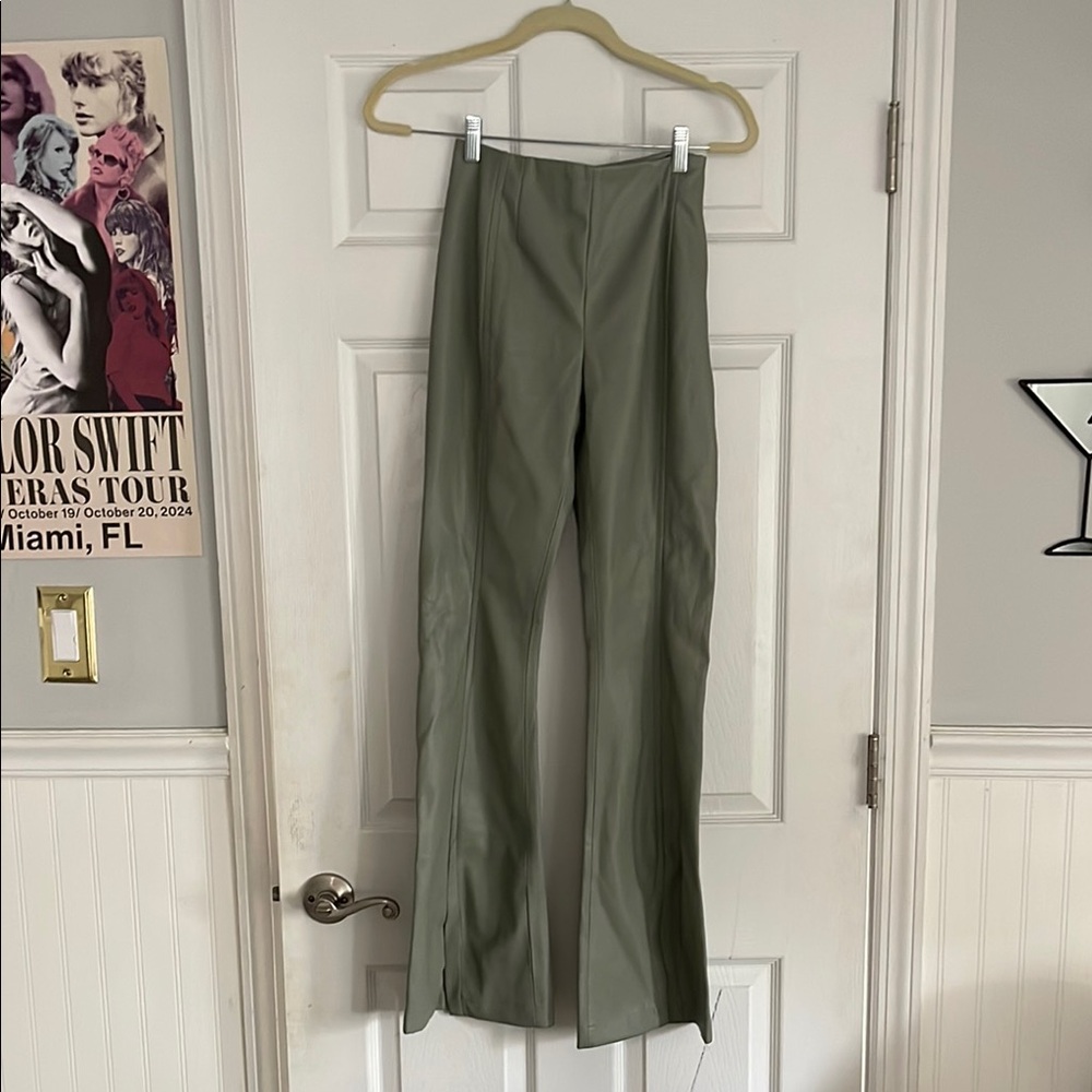 Free People Split Hem Leather Pants